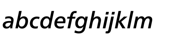 Neue Frutiger Paneuropean Medium Italic Font LOWERCASE