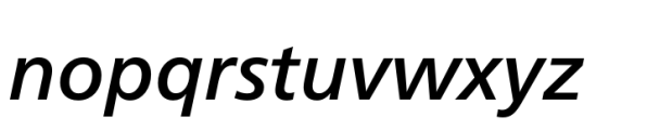 Neue Frutiger Paneuropean Medium Italic Font LOWERCASE