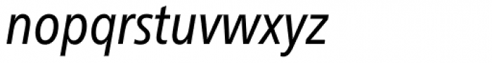 Neue Frutiger Paneuropean W1G Condensed Italic Font LOWERCASE