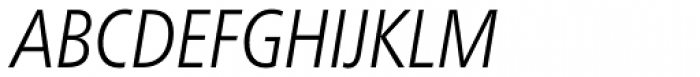 Neue Frutiger Paneuropean W1G Condensed Light Italic Font UPPERCASE