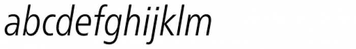 Neue Frutiger Paneuropean W1G Condensed Light Italic Font LOWERCASE