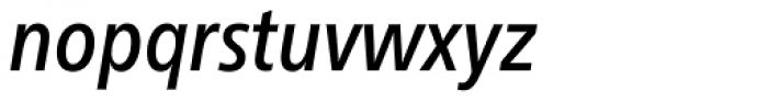 Neue Frutiger Paneuropean W1G Condensed Medium Italic Font LOWERCASE