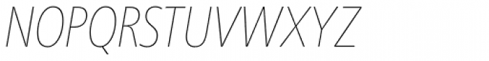 Neue Frutiger Paneuropean W1G Condensed UltraLight Italic Font UPPERCASE