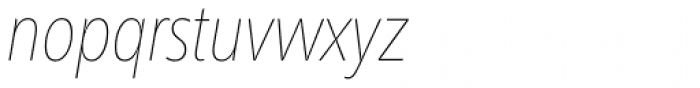 Neue Frutiger Paneuropean W1G Condensed UltraLight Italic Font LOWERCASE