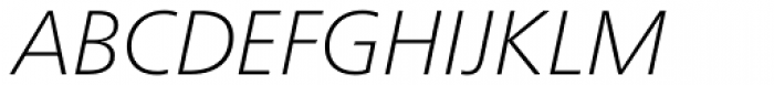 Neue Frutiger Paneuropean W1G Thin Italic Font UPPERCASE
