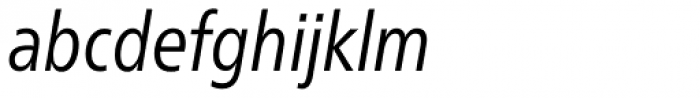 Neue Frutiger Pro Condensed Book Italic Font LOWERCASE