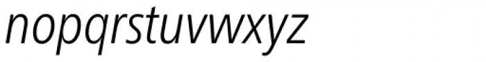Neue Frutiger Pro Condensed Light Italic Font LOWERCASE