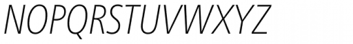 Neue Frutiger Pro Condensed Thin Italic Font UPPERCASE