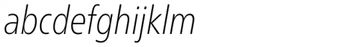 Neue Frutiger Pro Condensed Thin Italic Font LOWERCASE