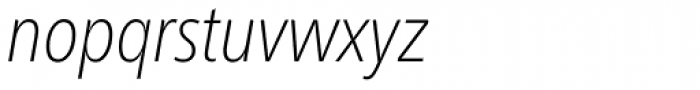Neue Frutiger Pro Condensed Thin Italic Font LOWERCASE