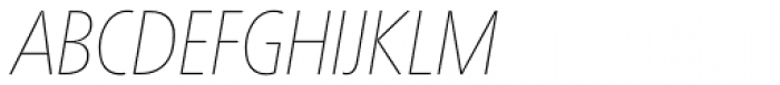 Neue Frutiger Pro Condensed UltraLight Italic Font UPPERCASE