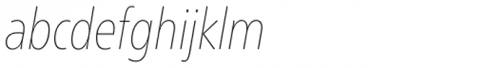 Neue Frutiger Pro Condensed UltraLight Italic Font LOWERCASE