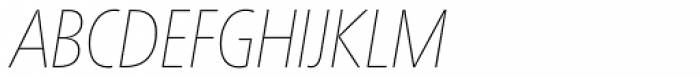 Neue Frutiger Pro Cyrillic Condensed UltraLight Italic Font UPPERCASE