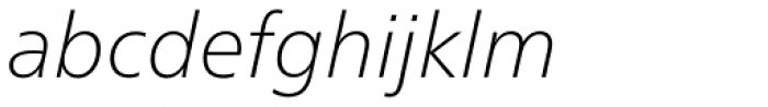 Neue Frutiger Pro Thin Italic Font LOWERCASE