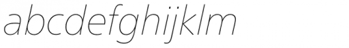 Neue Frutiger Pro UltraLight Italic Font LOWERCASE