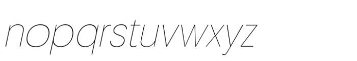 Neue Gothama Thin Oblique Font LOWERCASE