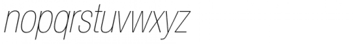 Neue Helvetica Paneuropean 27 Condensed Ultra Light Oblique Font LOWERCASE