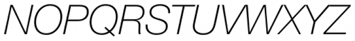 Neue Helvetica Paneuropean 36 Thin Italic Font UPPERCASE