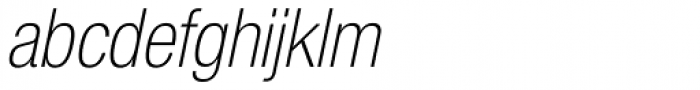 Neue Helvetica Paneuropean 37 Condensed Thin Oblique Font LOWERCASE