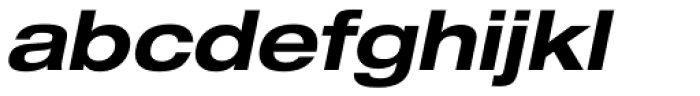 Neue Helvetica Paneuropean 73 Bold Extended Oblique Font LOWERCASE