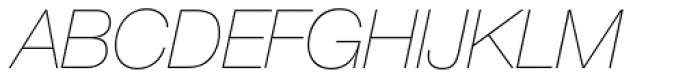 Neue Helvetica Pro 26 Ultra Light Italic Font UPPERCASE