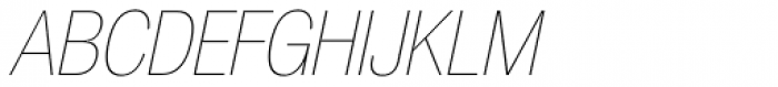 Neue Helvetica Pro 27 Condensed Ultra Light Oblique Font UPPERCASE