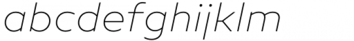Neue Radial A Thin Italic Font LOWERCASE
