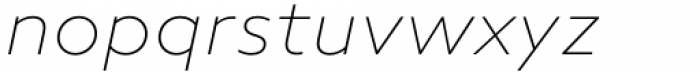 Neue Radial A Thin Italic Font LOWERCASE