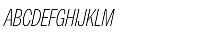 Neue Rational Condensed ExtraLight Italic Font UPPERCASE