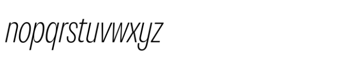 Neue Rational Condensed ExtraLight Italic Font LOWERCASE