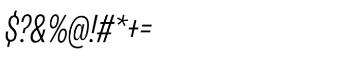 Neue Rational Condensed Light Italic Font OTHER CHARS