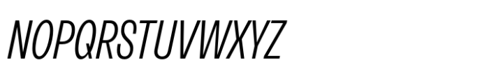 Neue Rational Condensed Light Italic Font UPPERCASE