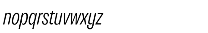 Neue Rational Condensed Light Italic Font LOWERCASE