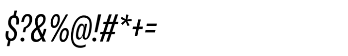 Neue Rational Condensed Regular Italic Font OTHER CHARS