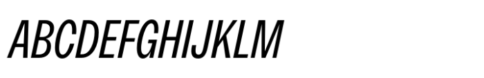 Neue Rational Condensed Regular Italic Font UPPERCASE