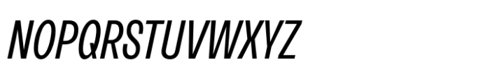 Neue Rational Condensed Regular Italic Font UPPERCASE