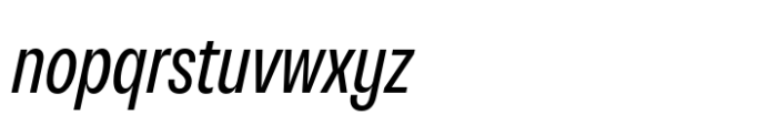 Neue Rational Condensed Regular Italic Font LOWERCASE