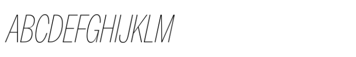 Neue Rational Condensed Thin Italic Font UPPERCASE