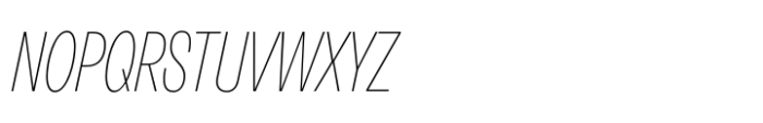 Neue Rational Condensed Thin Italic Font UPPERCASE