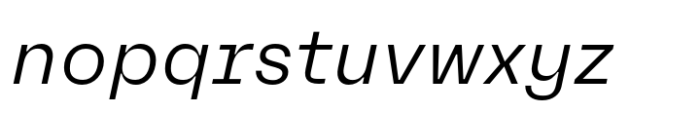 Neue Rational Mix Regular Italic Font LOWERCASE