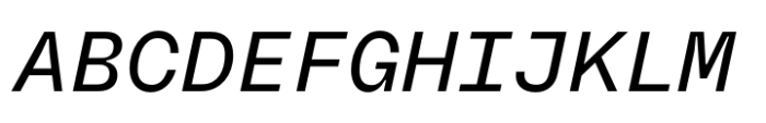 Neue Rational Mono Medium Italic Font UPPERCASE