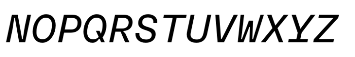 Neue Rational Mono Medium Italic Font UPPERCASE