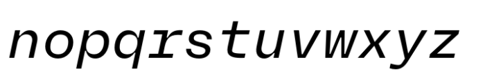 Neue Rational Mono Medium Italic Font LOWERCASE