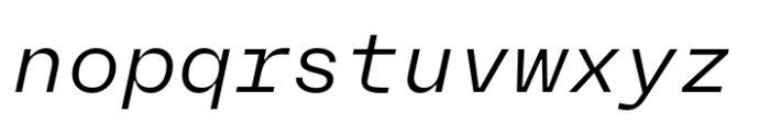 Neue Rational Mono Regular Italic Font LOWERCASE