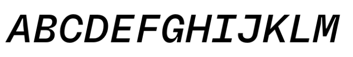 Neue Rational Mono SemiBold Italic Font UPPERCASE
