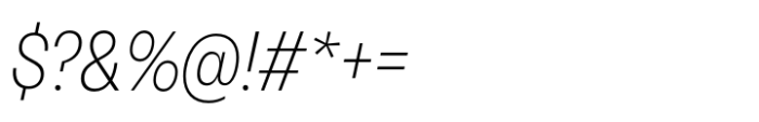 Neue Rational Narrow ExtraLight Italic Font OTHER CHARS