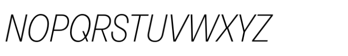 Neue Rational Narrow ExtraLight Italic Font UPPERCASE