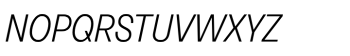 Neue Rational Narrow Light Italic Font UPPERCASE