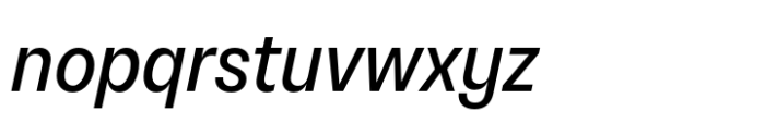 Neue Rational Narrow Medium Italic Font LOWERCASE