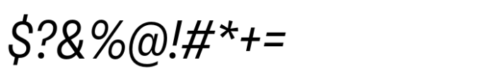 Neue Rational Narrow Regular Italic Font OTHER CHARS